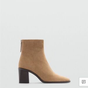 Mango heel leather ankle boot